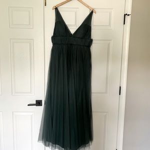W.Too Callie bridesmaid dress evergreen
